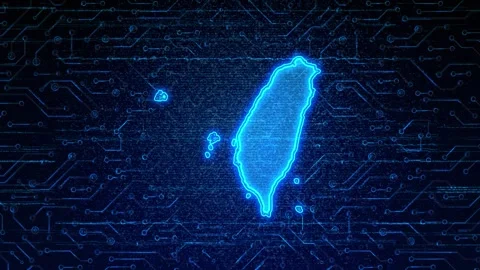 Taiwan Map Digital Technology Opener Stock Footage 335082456