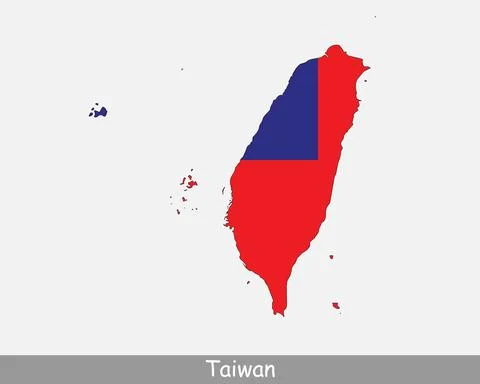 Taiwan Map Flag 库存插图