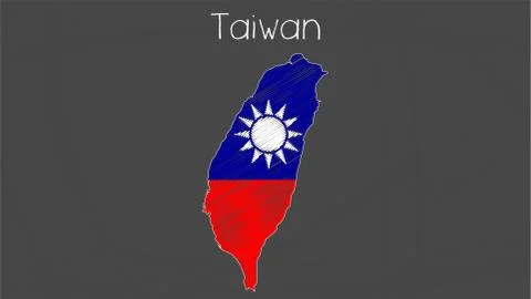Taiwan map-flag illustration Illustrazione stock