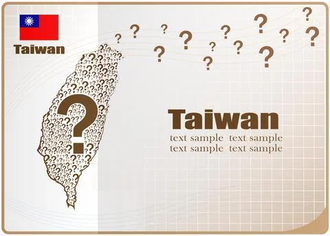Taiwan map flag made from question mark. Stock Illustration