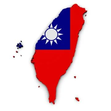 Taiwan Map Flag Shape Stock Illustration