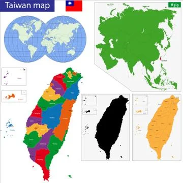 Taiwan map Stock Illustration