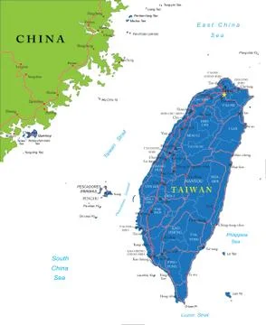 Taiwan map Stock Illustration