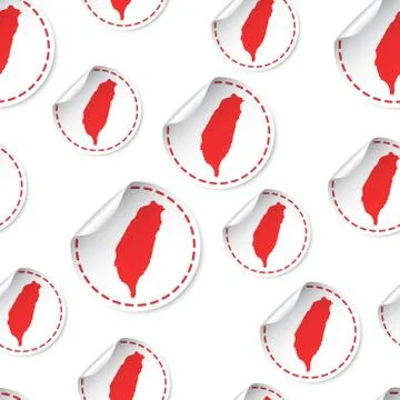 Taiwan map sticker seamless pattern background. Business concept label pictog Illustrazione stock