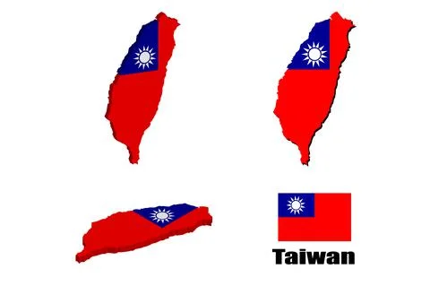 Taiwan map on white background. vector illustration. Stock Illustration