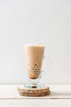 Taiwan milk tea with bubbles Stock Photos