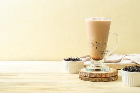 Taiwan milk tea with bubbles Stock Photos