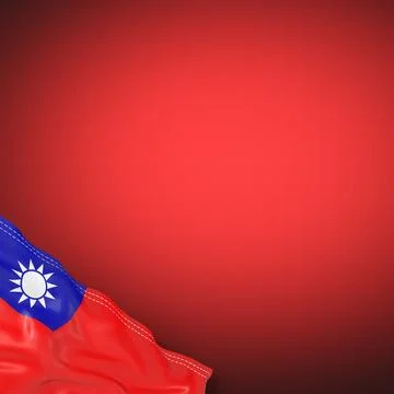Taiwan - national flag and gradient background - square format - 3D illustr.. Illustrazione stock
