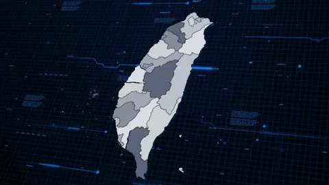 Taiwan network map Stock Footage 87976691