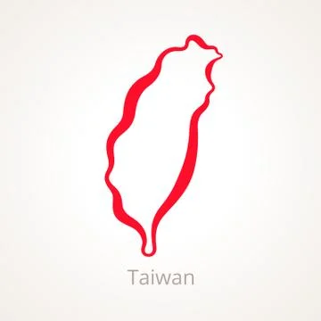 Taiwan - Outline Map Stock Illustration