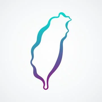 Taiwan - Outline Map Stock Illustration