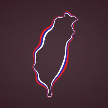 Taiwan - Outline Map Illustrazione stock