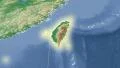 Taiwan outlined and glowed. Neighbourhood. Physical 4k or 4k+ Resolution