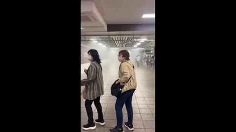 Taiwan: Passengers panic as deadly attack on Taiwan metro leaves three de... Stock Footage 324694878
