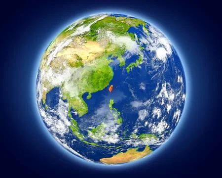 Taiwan on planet Earth Stock Illustration