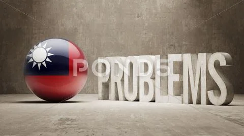 Taiwan. Problems Concept. Ilustraciones de archivo