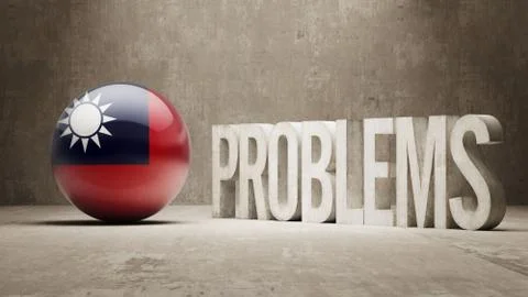 Taiwan. Problems Concept. Stock Illustration