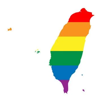 Taiwan rainbow vector map Stock Illustration