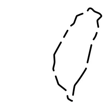Taiwan simplified broken outline vector map Stock Illustration