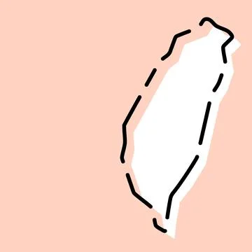 Taiwan simplified vector map Stock Illustration