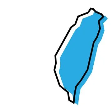 Taiwan simplified vector map Stock Illustration