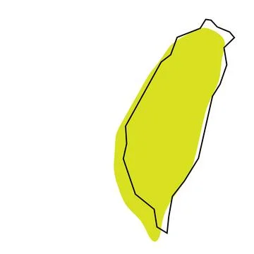 Taiwan simplified vector map Stock Illustration