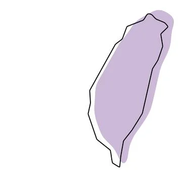 Taiwan simplified vector map Stock Illustration
