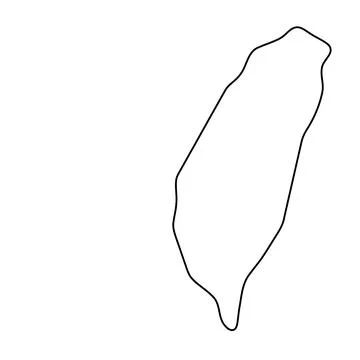 Taiwan simplified vector outline map Stock Illustration