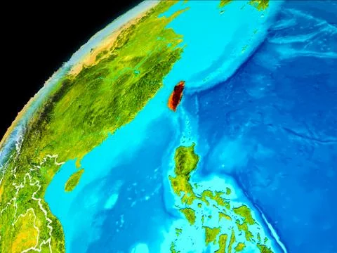 Taiwan from space Stock Illustration