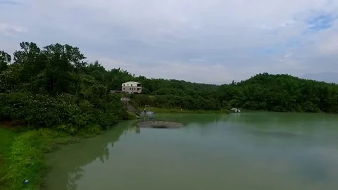 Taiwan Tainan Aerial Drone Video Small Swiss Stock Footage 76861153