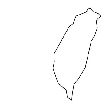 Taiwan vector country map thin outline icon Stock Illustration