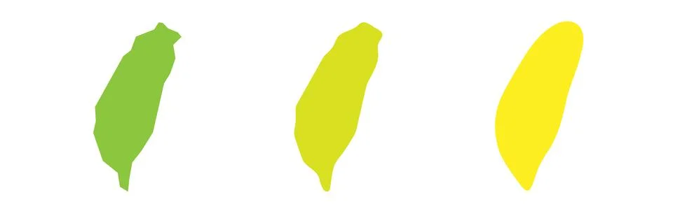 Taiwan vector country map in three levels of smoothness Stock Illustration
