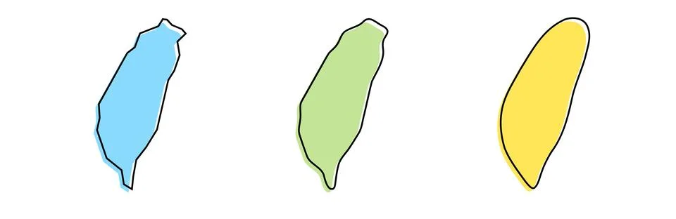 Taiwan vector country map in three levels of smoothness Stock Illustration