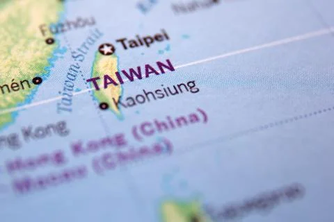 Taiwan on the world map background Stock Photos