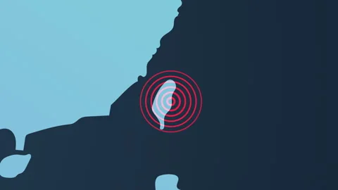 Taiwan World Map zoom in with Earthquake Signal Waves 動画素材 270901545