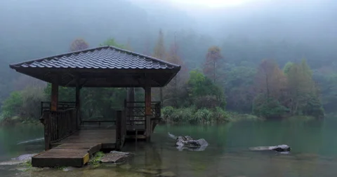 Taiwan, Yilan County, forest, mountain lake, Mingchi, tourist attraction Stock Footage 147405578