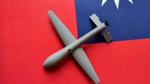 Taiwanese drone unmanned autonomous technology of espionage and strikes on the e Stock Footage 340477630