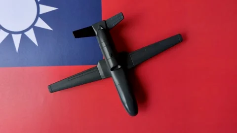 Taiwanese drone unmanned autonomous technology of espionage and strikes on the e Stock Footage 340477631