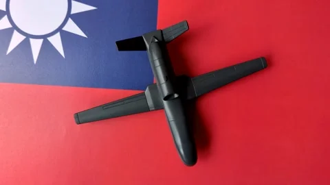 Taiwanese drone unmanned autonomous technology of espionage and strikes on the e Stock Footage 340477632