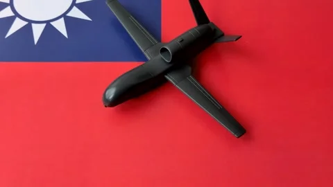 Taiwanese drone unmanned autonomous technology of espionage and strikes on the e Stock Footage 340477637
