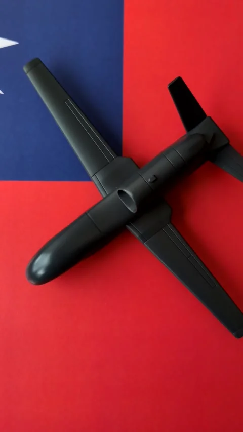 Taiwanese drone unmanned autonomous technology of espionage and strikes on the e Stock Footage 340477640