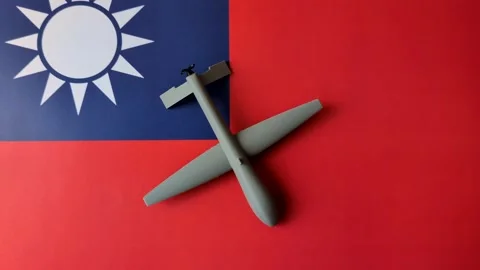 Taiwanese drone unmanned autonomous technology of espionage and strikes on the e Stock Footage 340477649