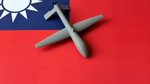 Taiwanese drone unmanned autonomous technology of espionage and strikes on the e Stock Footage 340477650