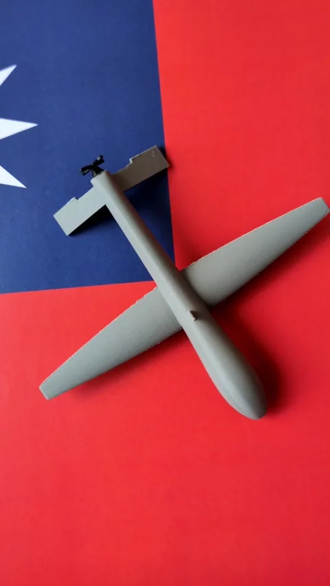 Taiwanese drone unmanned autonomous technology of espionage and strikes on the e Stock Footage 340477654