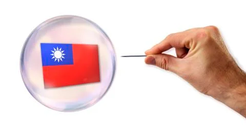 Taiwanese economic bubble about to explode by a needle Stock Photos