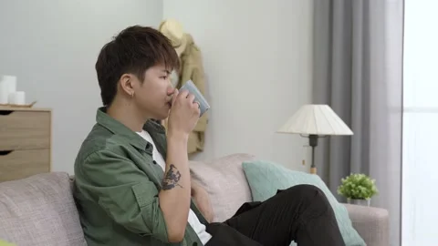 Taiwanese man is looking into the space Video stock 158674148