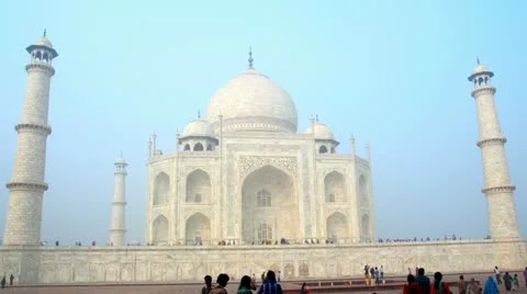 Taj Mahal in Agra India -  timelapse in motion 4k Stock Footage
