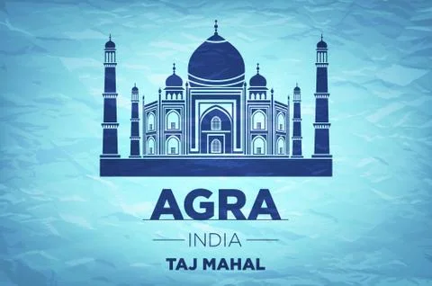 Taj Mahal on blue background. vector illustration - eps 10 Stock Illustration