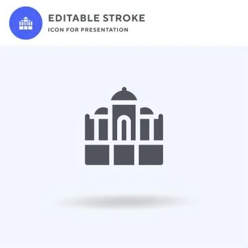 Taj Mahal icon vector, filled flat sign, solid pictogram isolated on white, logo Illustrazione stock