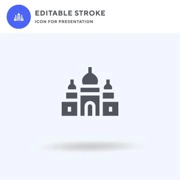 Taj Mahal icon vector, filled flat sign, solid pictogram isolated on white, logo Ilustración de archivo